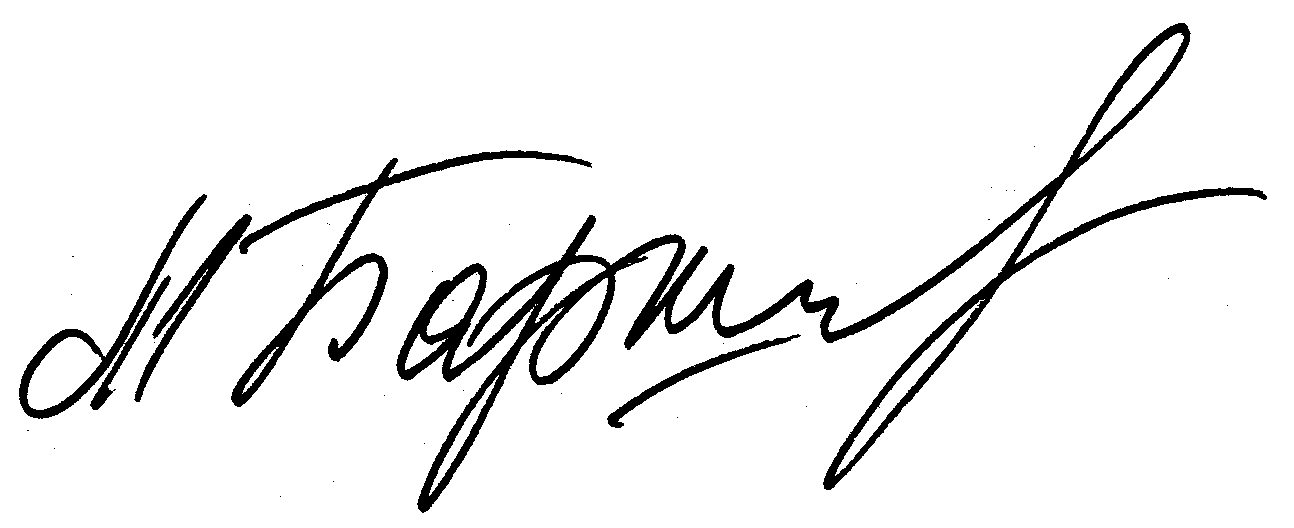 Mikhail Baryshnikov autograph facsimile