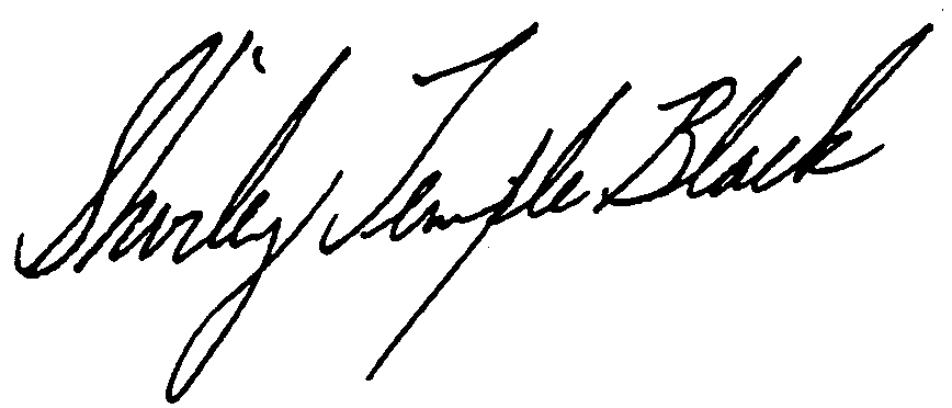 Shirley Temple Black autograph facsimile
