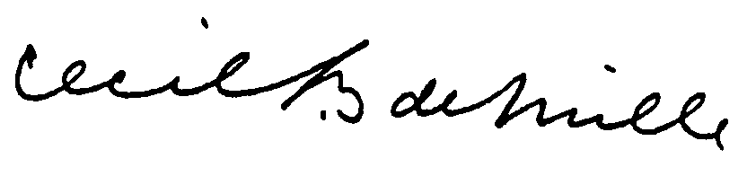 Cecil B. DeMille autograph facsimile