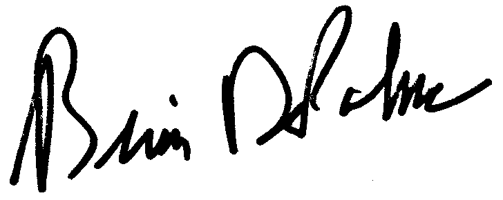 Brian De Palma autograph facsimile