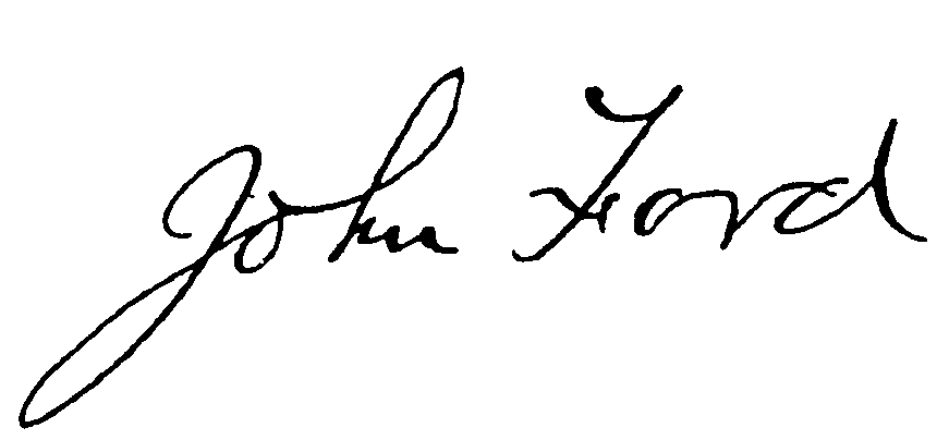 John Ford autograph facsimile