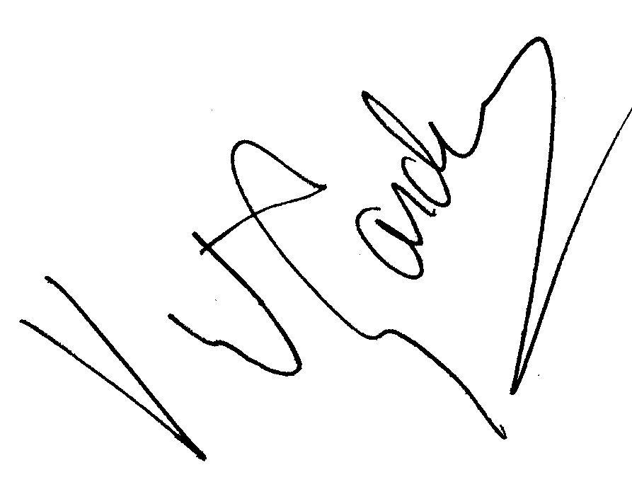 Vincent Gardenia autograph facsimile