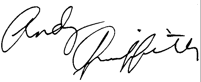 Andy Griffith autograph facsimile