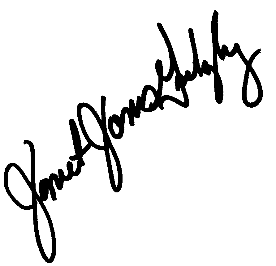 Janet Jones autograph facsimile