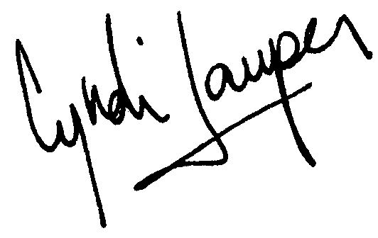 Cyndi Lauper autograph facsimile