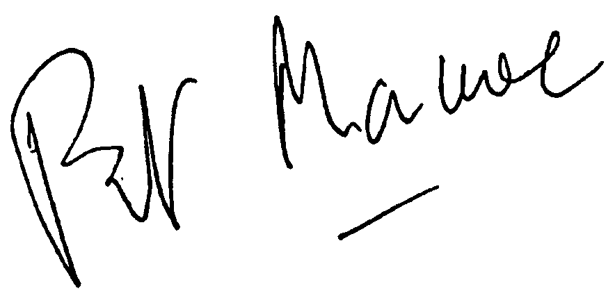 Patrick MacNee autograph facsimile