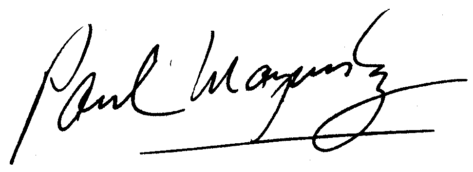 Paul Mazurski autograph facsimile