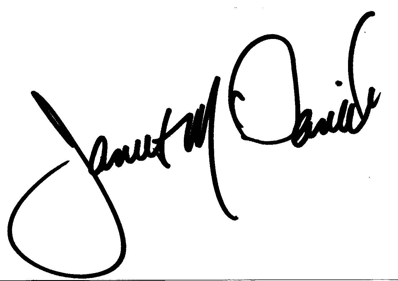 James McDaniel autograph facsimile