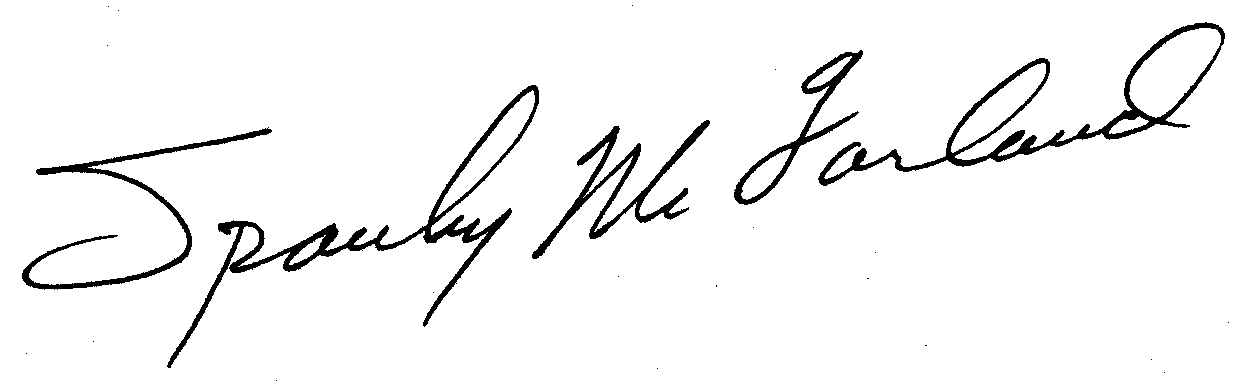 Spanky McFarland autograph facsimile