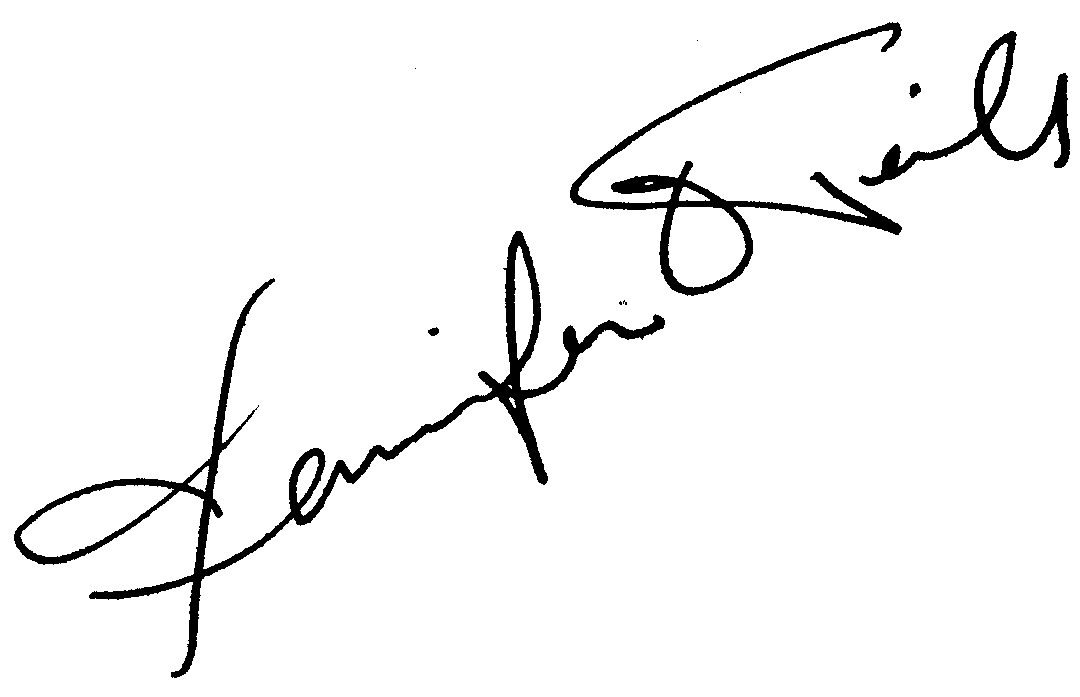 Jennifer O'Neill autograph facsimile