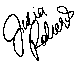 Julia Roberts autograph facsimile