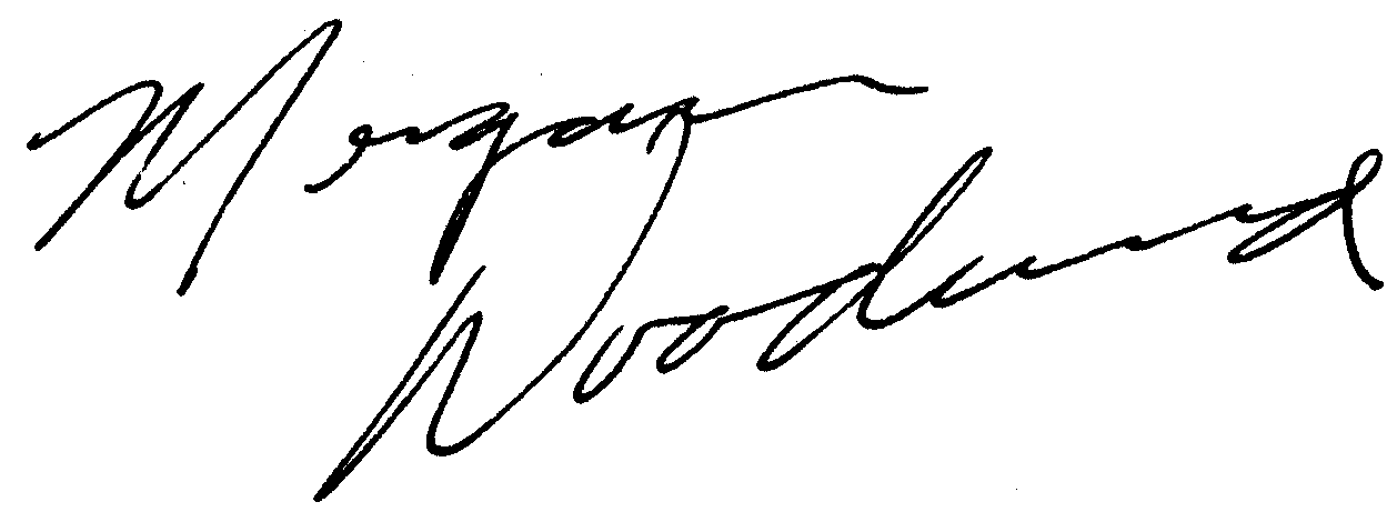 Morgan Woodward autograph facsimile