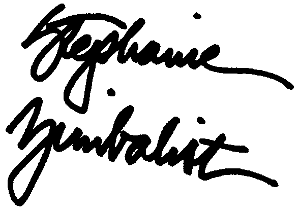 Stephanie Zimbalist autograph facsimile