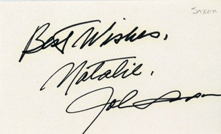 John Saxon autograph