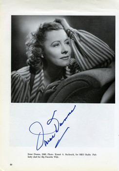 Irene Dunne autograph