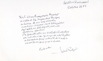 John Gielgud autograph