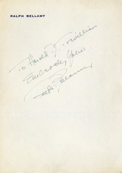 Ralph Bellamy autograph