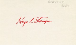 Hugo Stanger autograph