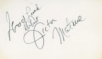 Victor Mature autograph