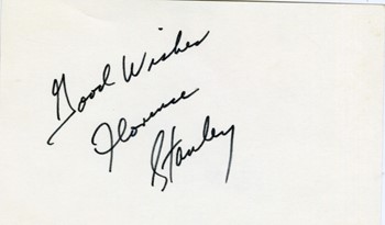 Florence Stanley autograph