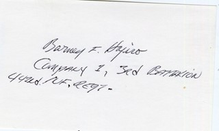 Barney Hajiro autograph