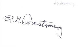 R.G. Armstrong autograph