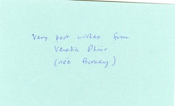 Venetia Burney Phair autograph