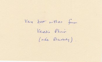 Venetia Burney Phair autograph